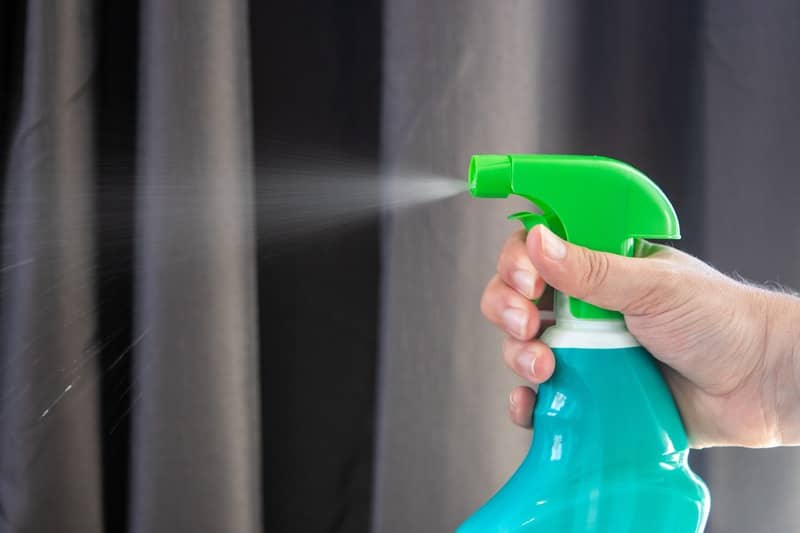 bleach water into a spray bottle