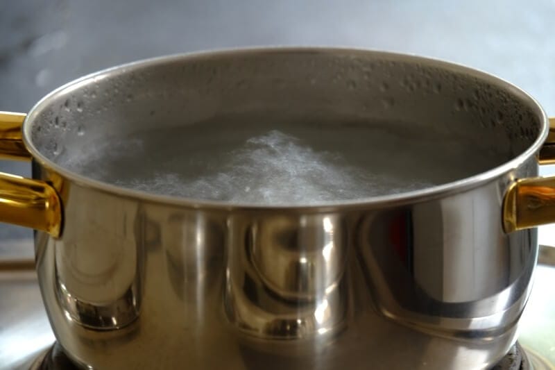 boiled water