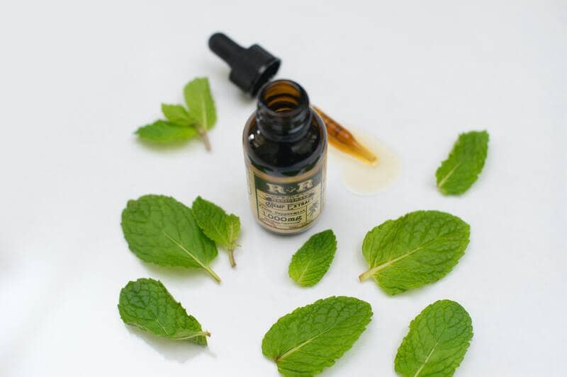 peppermint essential oils and the leaves of mint